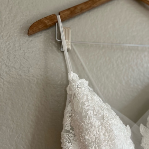 Height of Love White Embroidered Beaded Backless A-Line Gown - Picture 8 of 12